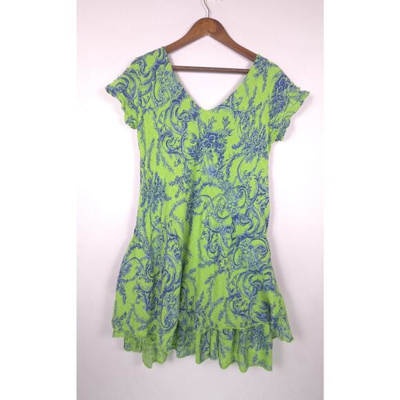Alegria Sorrento Italy Floral Stretch Dress Boho Resort Style Made in Italy S/M - Picture 7 of 11